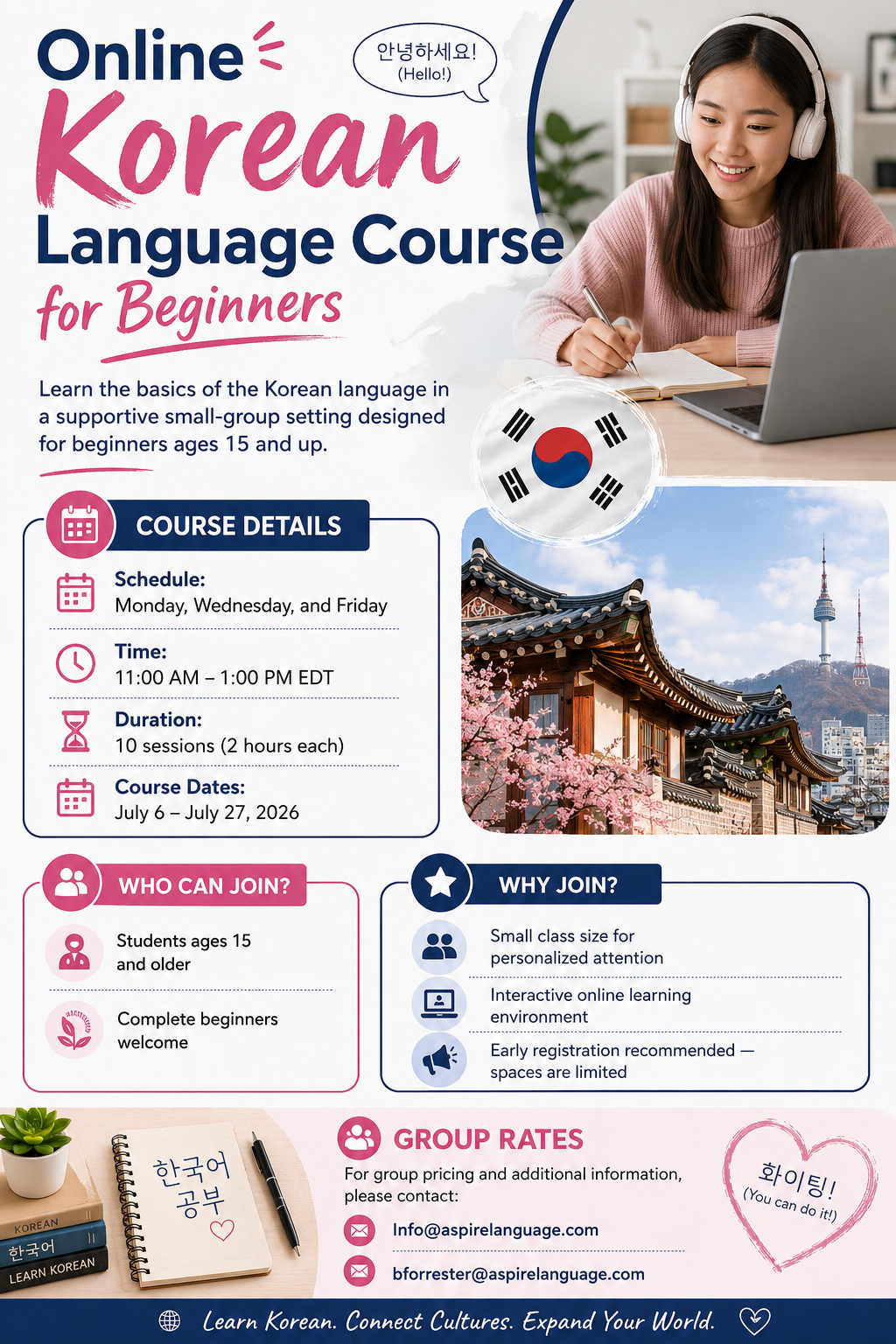 Virtual Korean Beginner Class